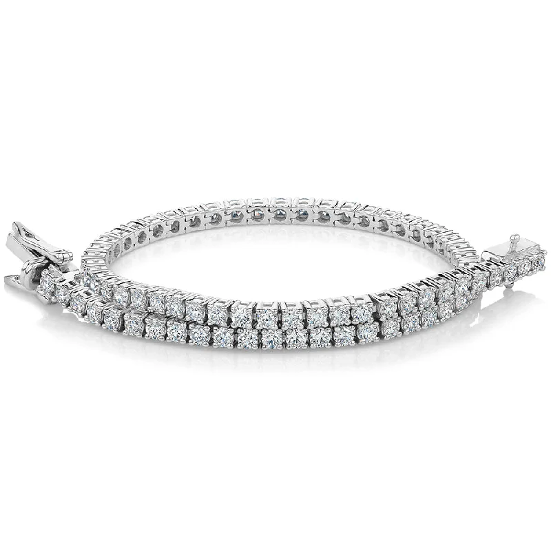 Gorgeous Jewelry, Limited-Time Savings Signature Simulant Diamond 3 carat* TW round brilliant tennis bracelet in 10 carat white gold Gorgeous Jewelry, Limited-Time Savings Signature Simulant Diamond 3 carat* TW round brilliant tennis bracelet in 10 carat white gold
