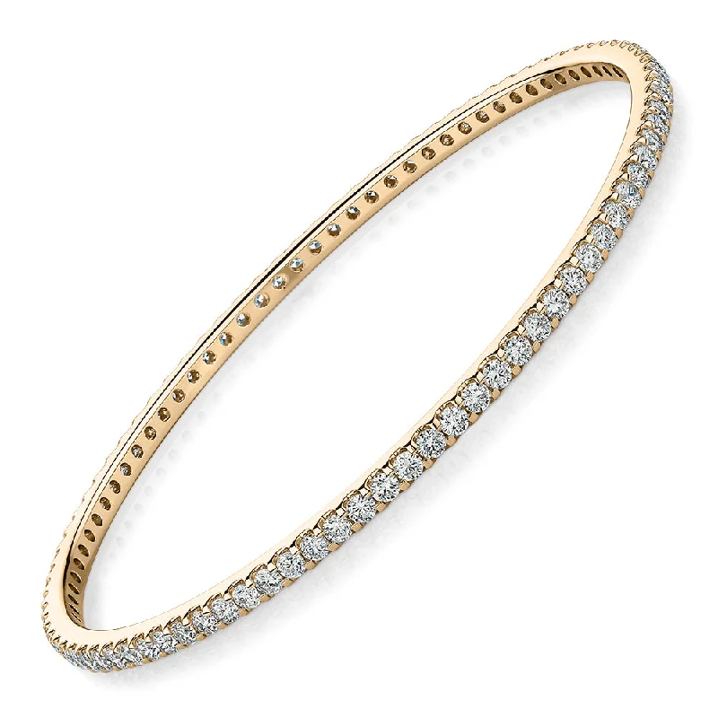 Personalized Jewelry At Special Discount Rates Signature Simulant Diamond 4 carat* TW round brilliant bangle in 10 carat yellow gold Personalized Jewelry At Special Discount Rates Signature Simulant Diamond 4 carat* TW round brilliant bangle in 10 carat yellow gold