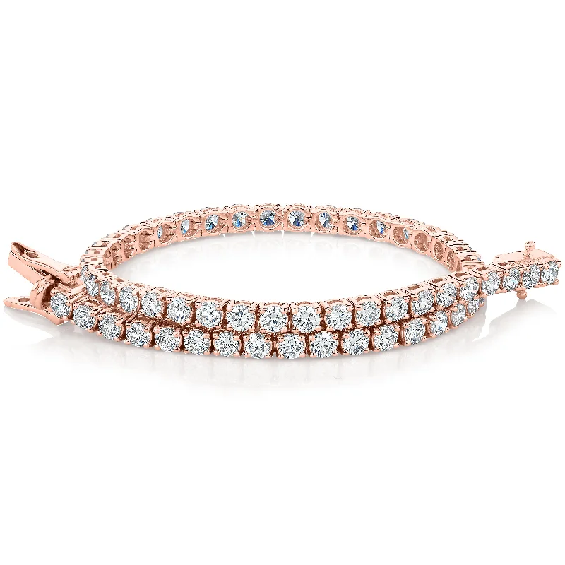 Bold And Beautiful Jewelry Now At Irresistible Prices Signature Simulant Diamond 5 carat* TW round brilliant tennis bracelet in 10 carat rose gold Bold And Beautiful Jewelry Now At Irresistible Prices Signature Simulant Diamond 5 carat* TW round brilliant tennis bracelet in 10 carat rose gold