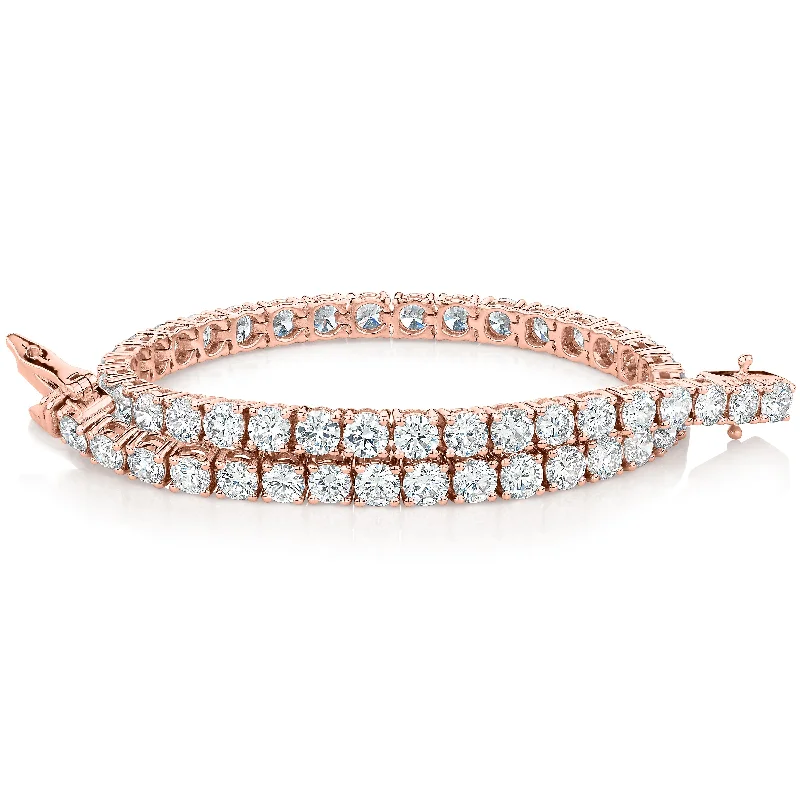 Fashion-Forward Jewelry At Exclusive Discounts Signature Simulant Diamond 7 carat* TW round brilliant tennis bracelet in 10 carat rose gold Fashion-Forward Jewelry At Exclusive Discounts Signature Simulant Diamond 7 carat* TW round brilliant tennis bracelet in 10 carat rose gold