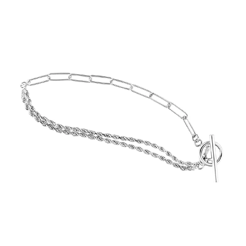 Everyday Jewelry Essentials Now On Sale Silver 50/50 Bracelet with toggle Closure
