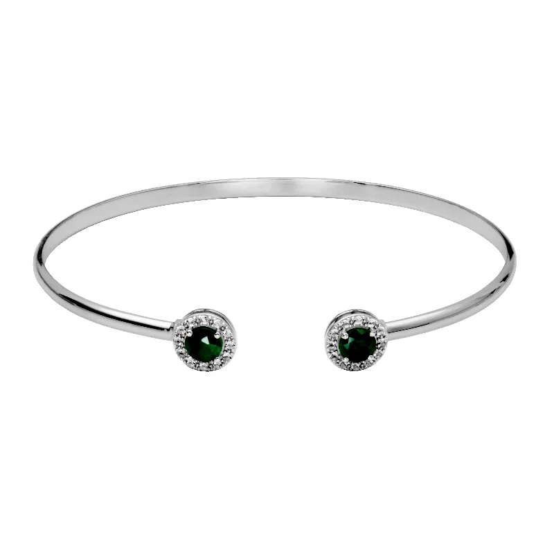 Limited-Stock Jewelry Clearance – Grab Your Favorites Now Silver Birthstone Cuff Bracelet- Dyed Green Corundum Emerald Limited-Stock Jewelry Clearance – Grab Your Favorites Now Silver Birthstone Cuff Bracelet- Dyed Green Corundum Emerald