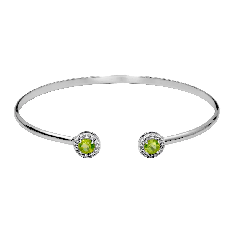 Limited-Time Jewelry Sale – Elegant Styles At Less Silver Birthstone Cuff Bracelet-Peridot