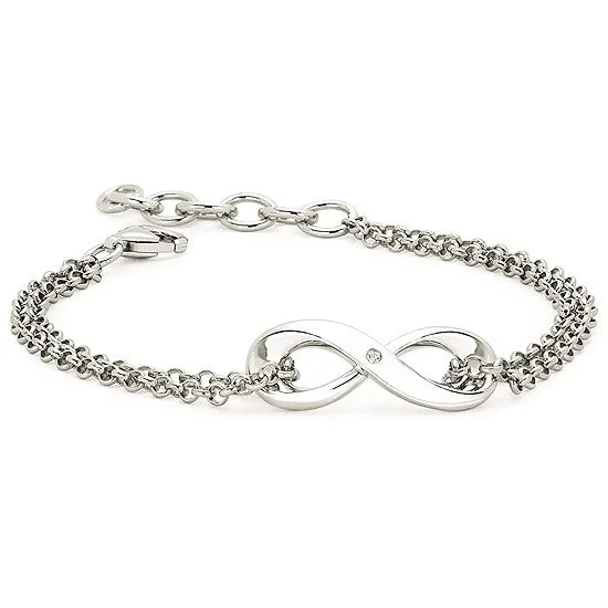 Timeless Elegance, Temporary Discounts – Act Fast Silver Infinity Bracelet with Diamond Accent. Timeless Elegance, Temporary Discounts – Act Fast Silver Infinity Bracelet with Diamond Accent.