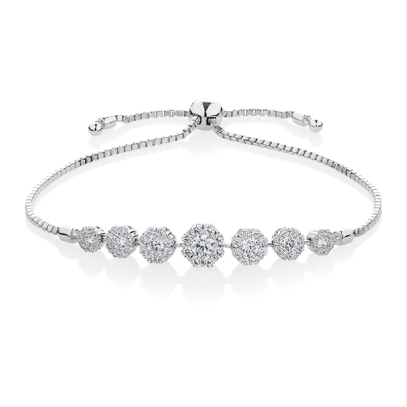 Don't Miss Out On Jaw-Dropping Jewelry Discounts Slider bracelet with 1.96 carats* of diamond simulants in sterling silver