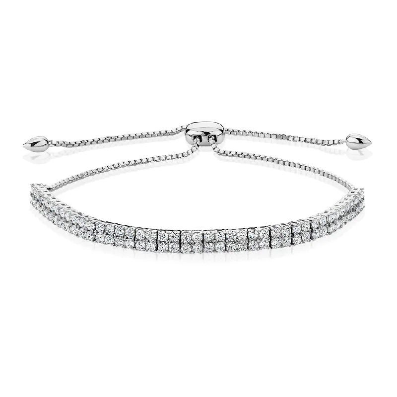 Premium Jewelry Now Available At Special Discounts Slider bracelet with 2.52 carats* of diamond simulants in sterling silver Premium Jewelry Now Available At Special Discounts Slider bracelet with 2.52 carats* of diamond simulants in sterling silver