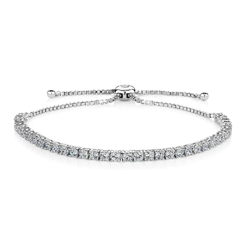 Unmissable Jewelry Sale – Shop Before It's Too Late Slider bracelet with 3.85 carats* of diamond simulants in sterling silver
