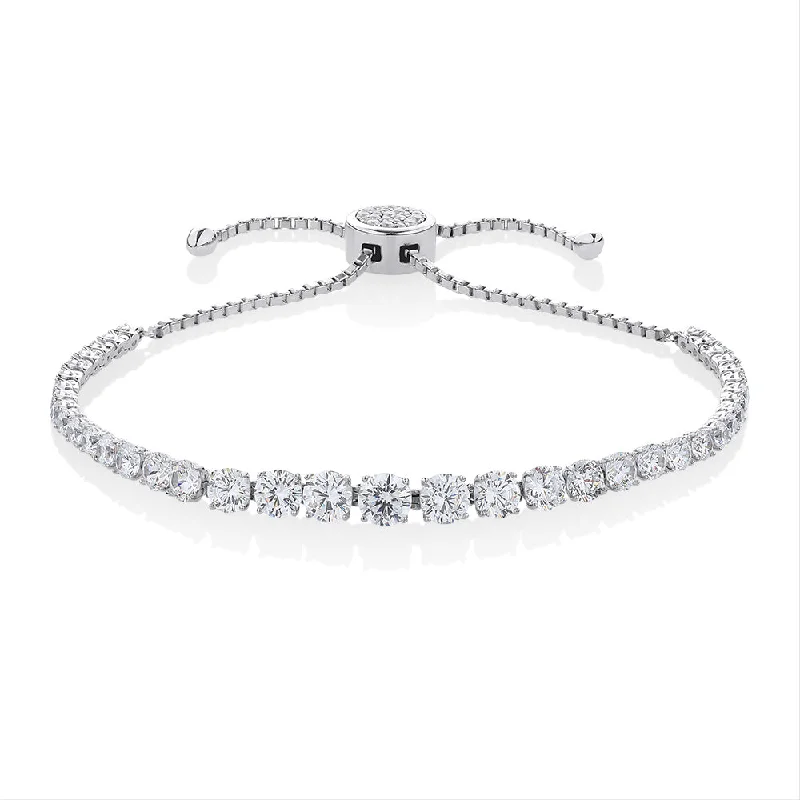 Exclusive Jewelry Sale Event – Shop Now Slider bracelet with 5.97 carats* of diamond simulants in sterling silver