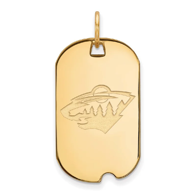 Unique Jewelry For Less – Shop The Sale Now SS 14k Yellow Gold Plated NHL Minnesota Wild Dog Tag Pendant
