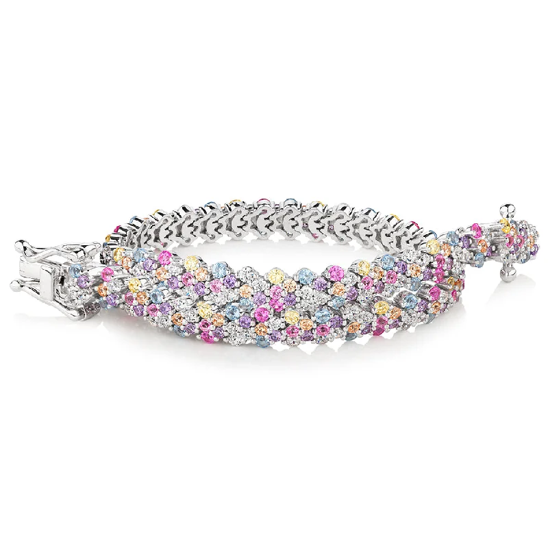 Unlock Unbeatable Jewelry Deals Before They’Re Gone Statement bracelet with ruby and amethyst simulants and 2.08 carats* of diamond simulants in sterling silver
