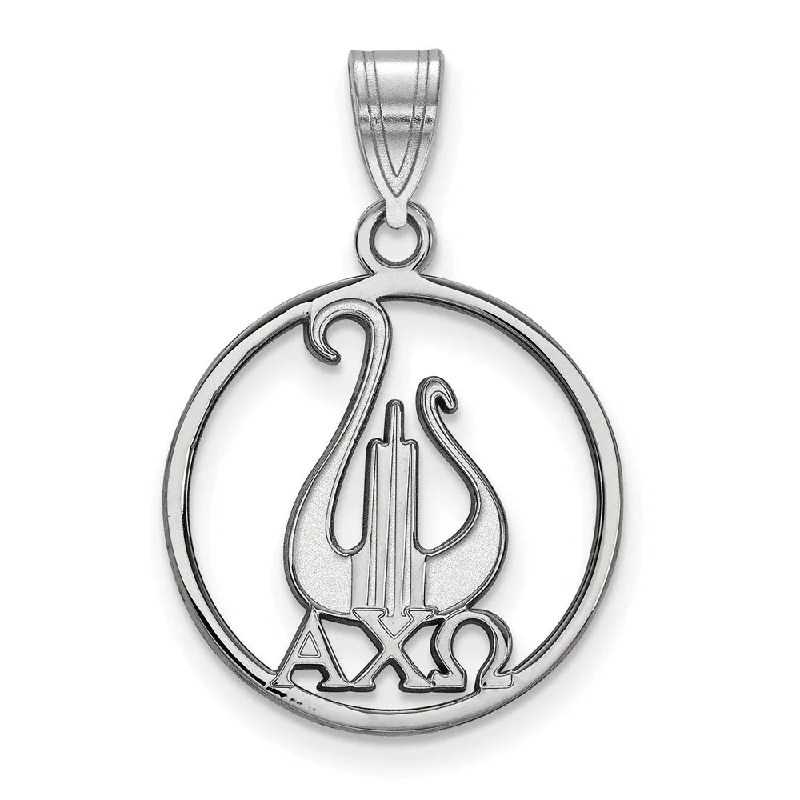 Special Offers On Handcrafted And Designer Jewelry Sterling Silver Alpha Chi Omega Large Circle Pendant