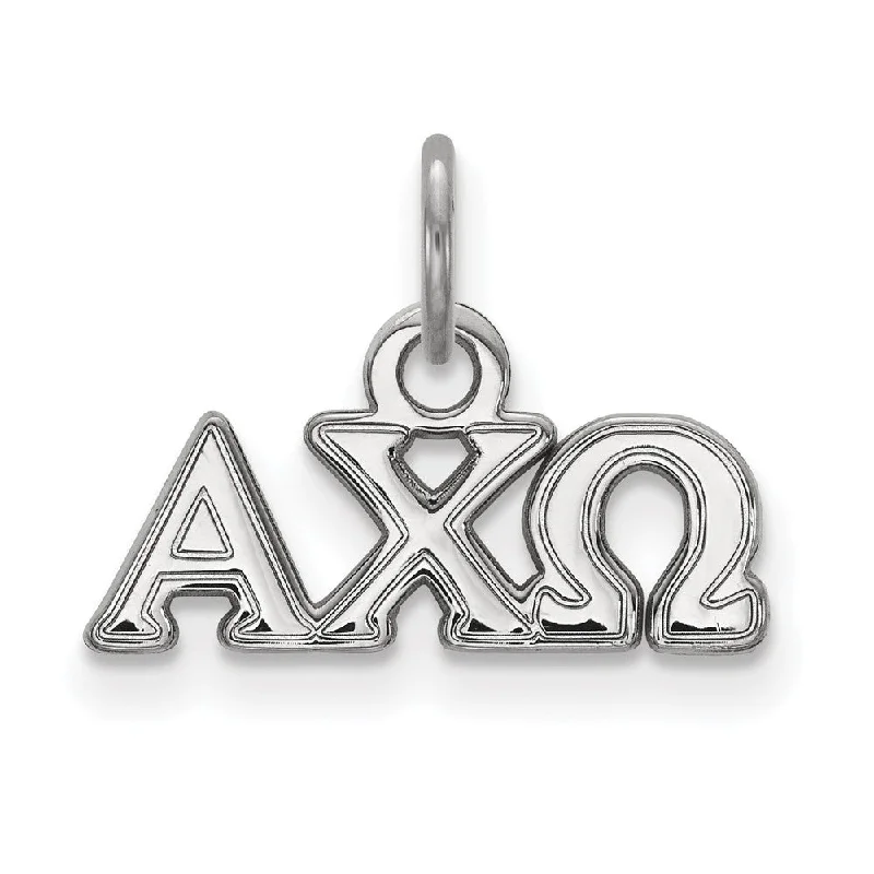 Premium Diamond Jewelry For Unforgettable Moments Sterling Silver Alpha Chi Omega XS (Tiny) Charm or Pendant