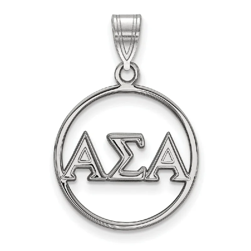 Affordable Glamour – Premium Jewelry At Special Prices Sterling Silver Alpha Sigma Alpha Small Circle Greek Letters Pendant