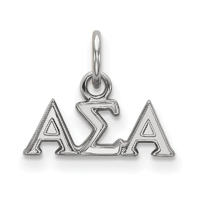 Trendy Minimalist Jewelry For Everyday Wear Sterling Silver Alpha Sigma Alpha XS (Tiny) Greek Letters Charm