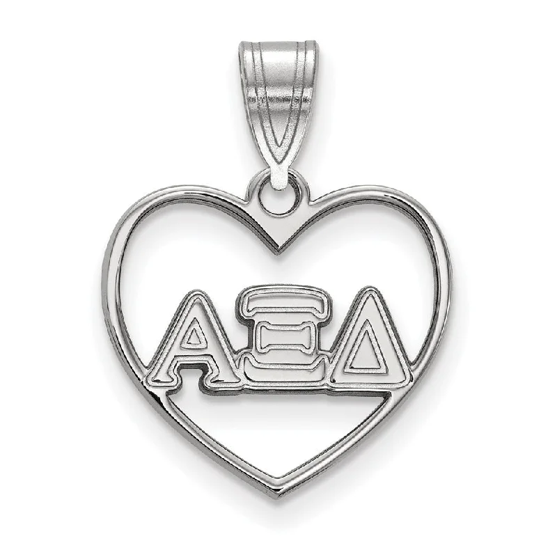 Shop Dazzling Jewelry At The Best Prices Sterling Silver Alpha Xi Delta Heart Greek Letters Pendant