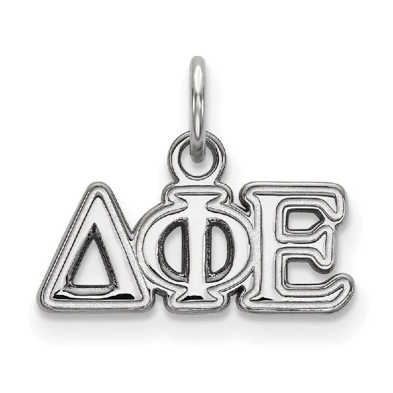 Last Chance To Grab Your Favorite Jewelry At A Discount Sterling Silver Delta Phi Epsilon XS (Tiny) Greek Letters Charm
