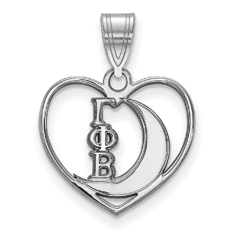 Limited-Time Jewelry Sale – Elegant Styles At Less Sterling Silver Gamma Phi Beta Heart Pendant