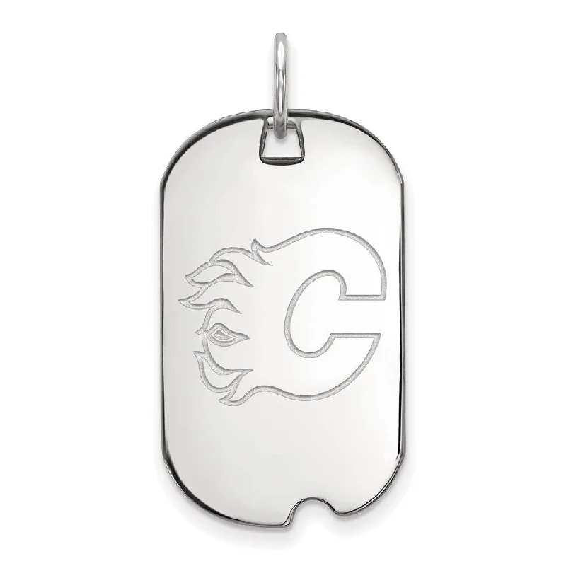 Luxury Jewelry Now At Special Promotional Rates Sterling Silver NHL Calgary Flames Dog Tag Pendant