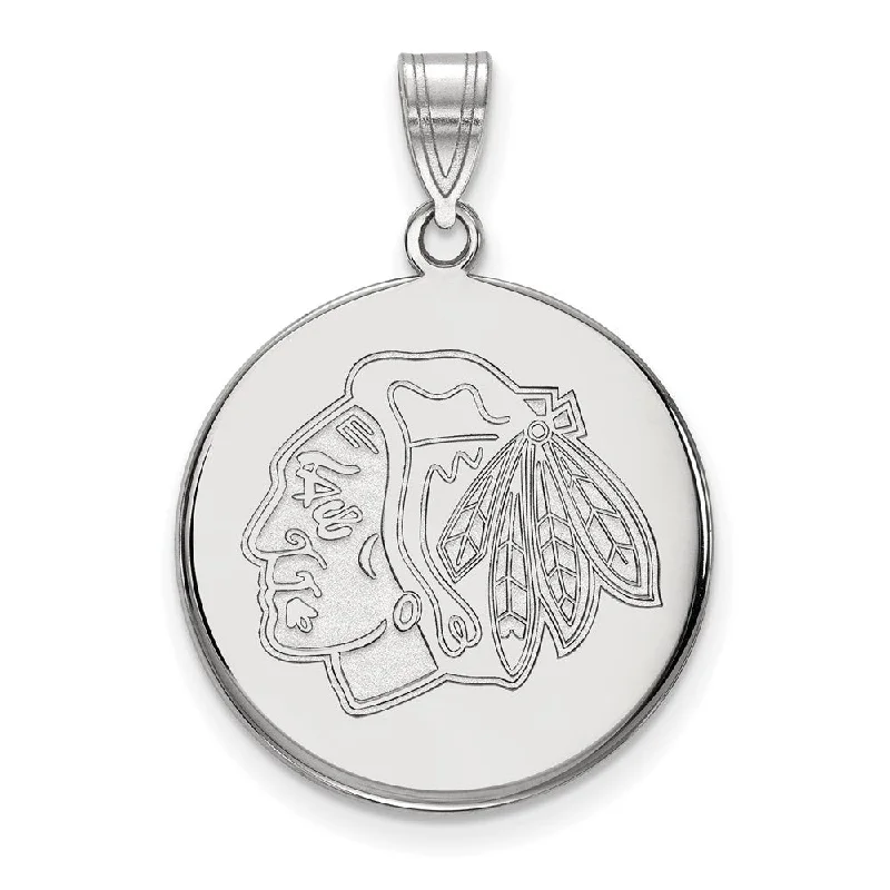 Handcrafted Jewelry Sale – Unique Designs At Low Prices Sterling Silver NHL Chicago Blackhawks LG Disc Pendant