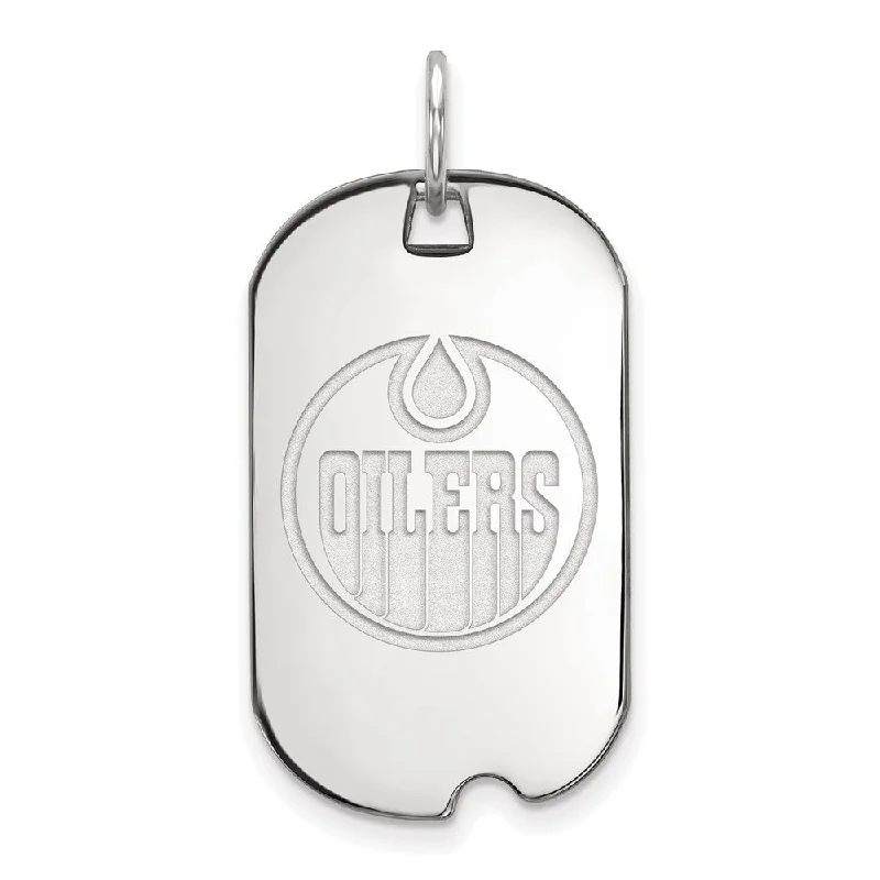 Exclusive Online Jewelry Sale – Don't Wait Sterling Silver NHL Edmonton Oilers Dog Tag Pendant