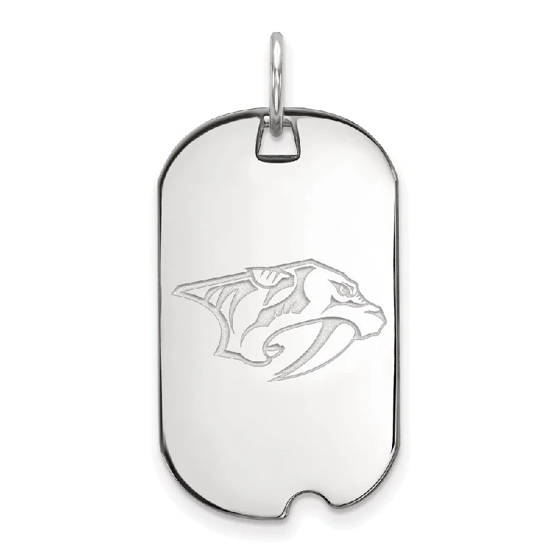 Make Your Outfit Shine With Discounted Jewelry Sterling Silver NHL Nashville Predators Dog Tag Pendant