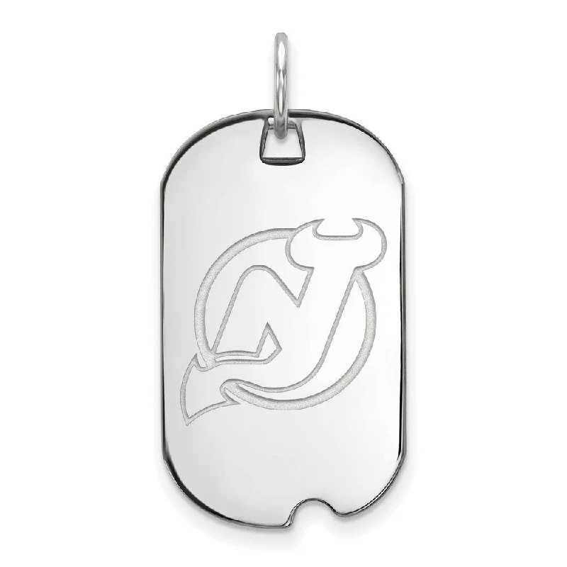 Exclusive Jewelry Bundles At Discounted Prices Sterling Silver NHL New Jersey Devils Dog Tag Pendant