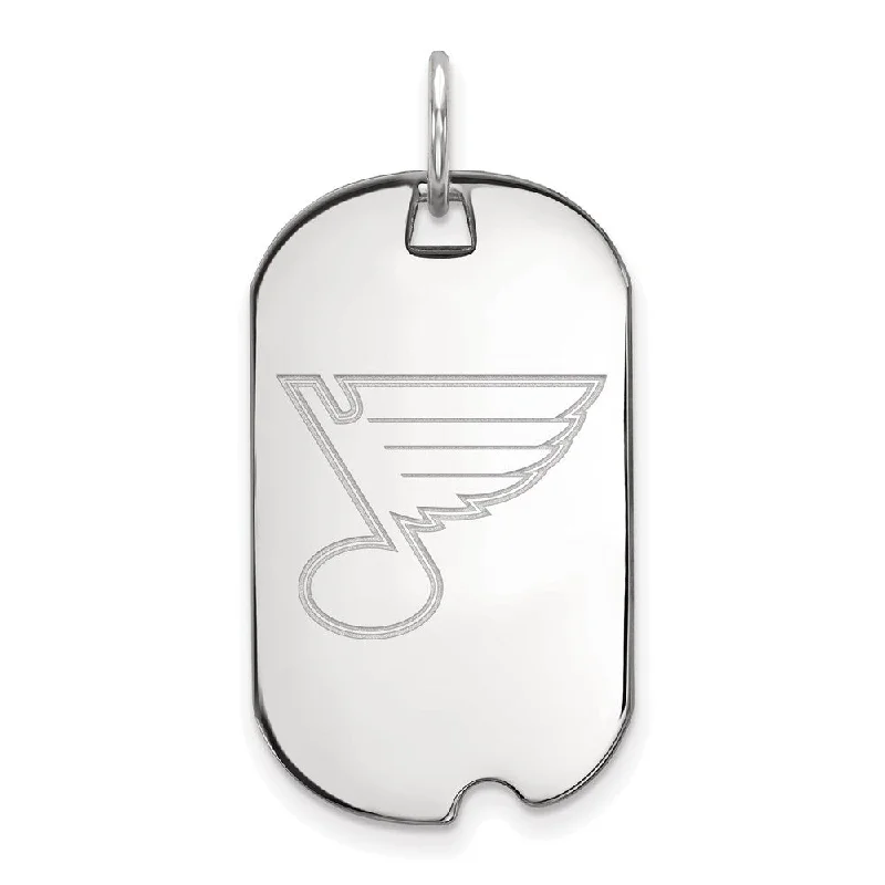 Romantic Heart-Shaped Jewelry For Special Gifts Sterling Silver NHL St. Louis Blues Dog Tag Pendant