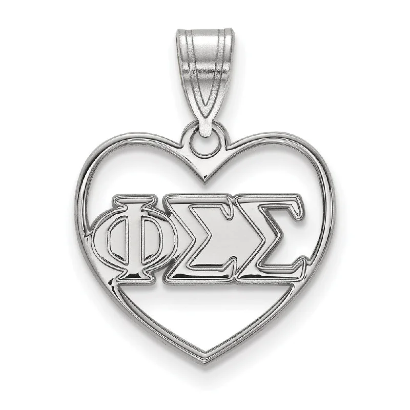 Best Jewelry Deals – Premium Quality At Exclusive Discounts Sterling Silver Phi Sigma Sigma Heart Greek Letters Pendant