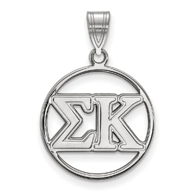 The Ultimate Jewelry Sale – Shop Premium Styles Sterling Silver Sigma Kappa Medium Circle Greek Letters Pendant