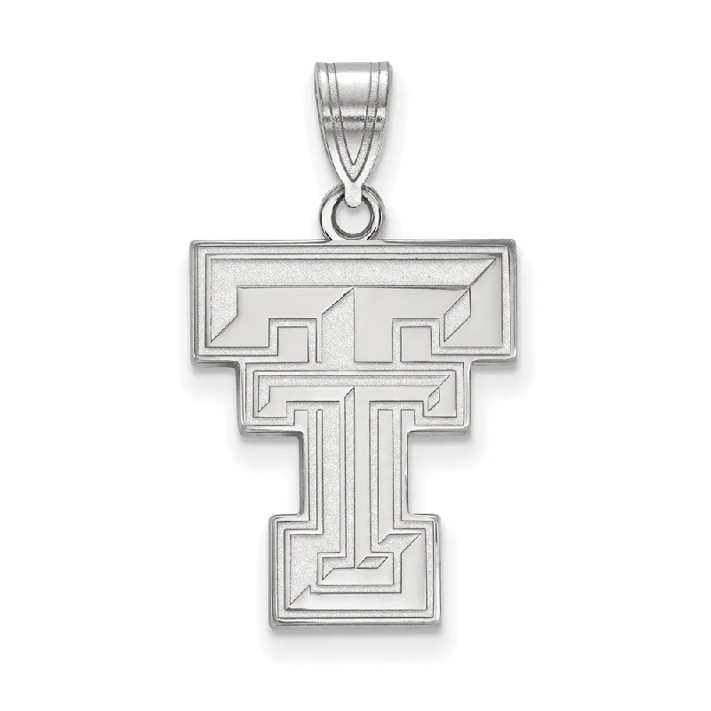 Sterling Silver Texas Tech U. Large 'TT' Pendant