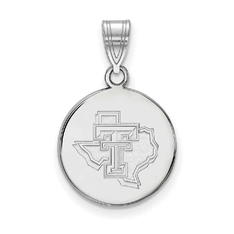 Sterling Silver Texas Tech U. Medium Pendant