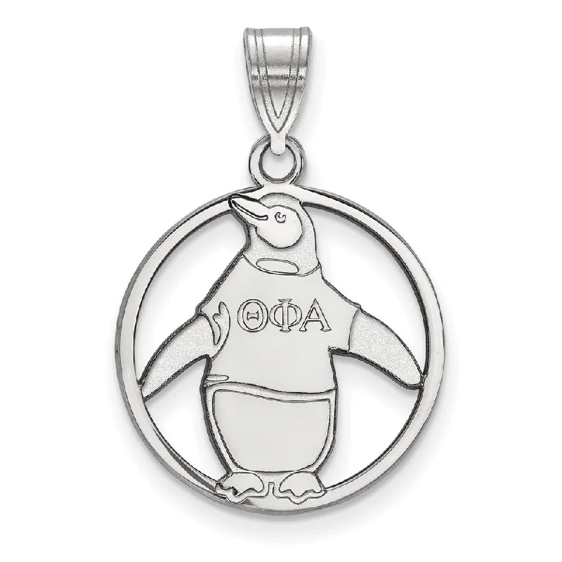 Upgrade Your Jewelry Collection For Less Sterling Silver Theta Phi Alpha Medium Circle Pendant