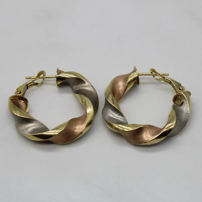 Your Dream Jewelry At Dream Prices – Shop Now Tri Tone Twist Hoop Earrings |