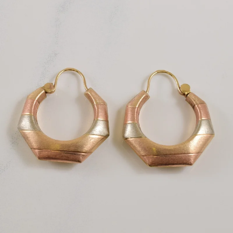 Flash Sale On Exquisite Jewelry – Don't Miss Out 10k Tri Tone Gold Hoop Earrings |