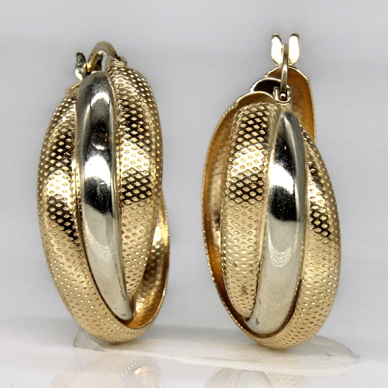 Exclusive Gemstone Jewelry Markdowns – Shop Now 10k Two Tone Gold Hoop Earrings |