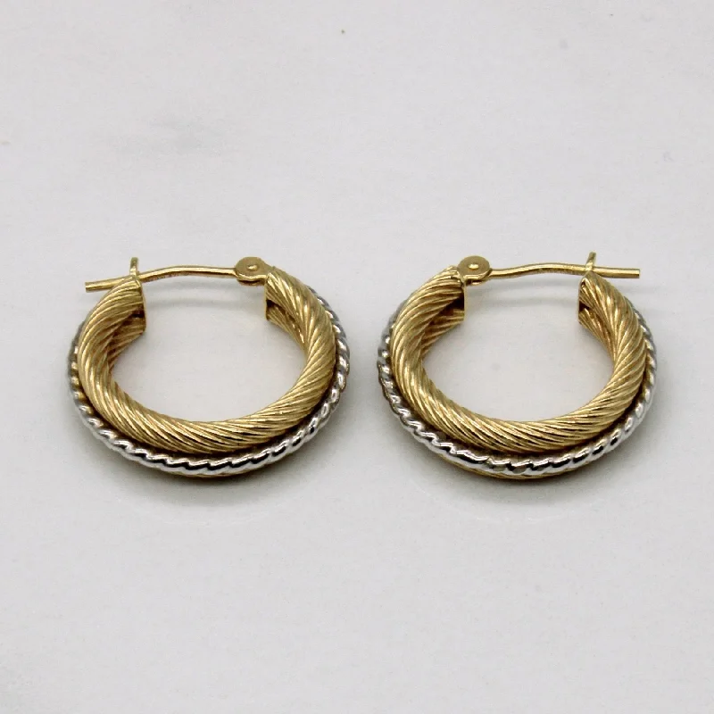 Exclusive Online Discounts On Stylish Jewelry 10k Two Tone Gold Hoop Earrings