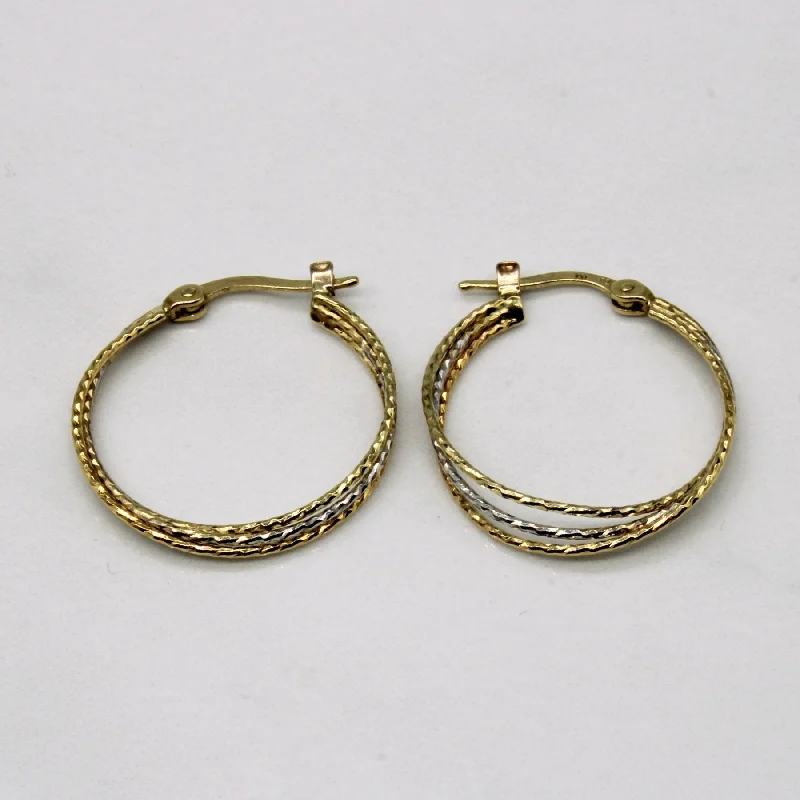 Exclusive Jewelry Sale – Limited-Time Discounts 10k Two Tone Gold Hoop Earrings