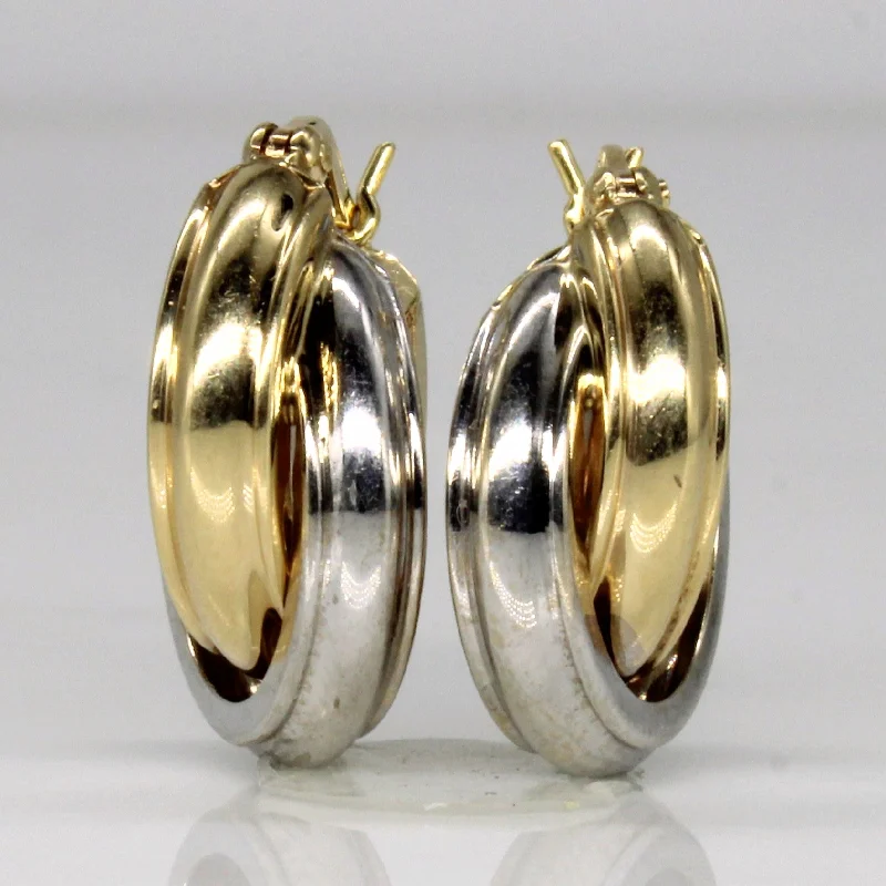 Flash Sale On Stunning Jewelry – Don't Miss Out 10k Two Tone Gold Hoop Earrings
