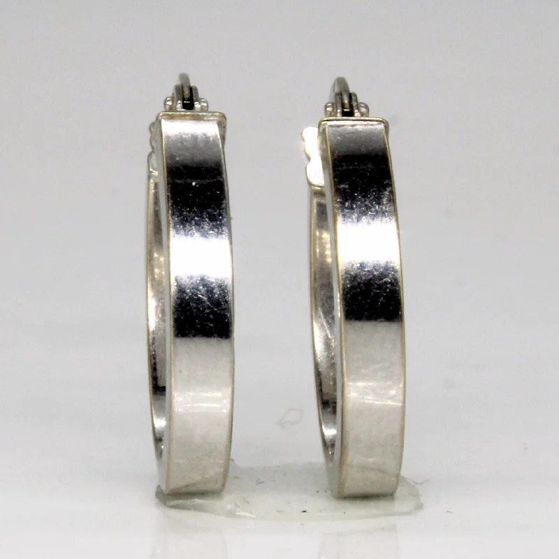 Timeless Jewelry At Special Discount Rates 10k White Gold Oval Hoop Earrings