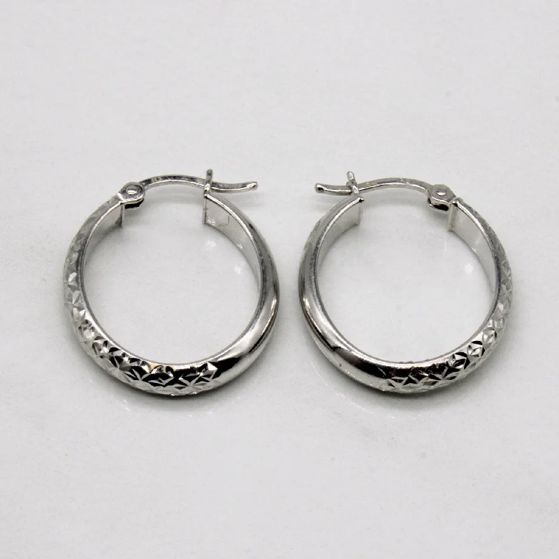 Affordable Glamour – Premium Jewelry At Special Prices 10k White Gold Oval Hoop Earrings