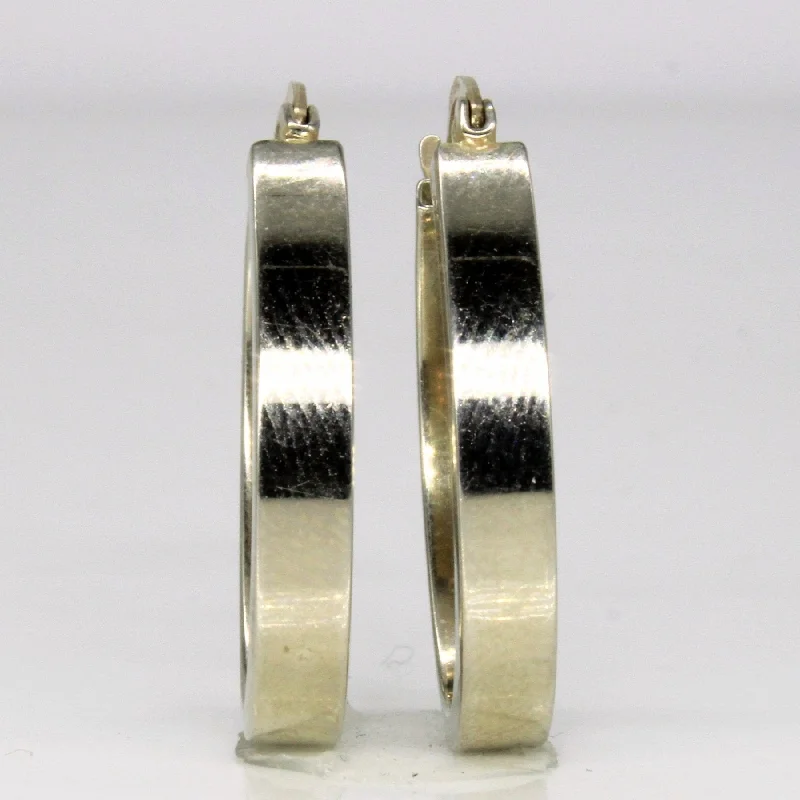 High-Quality Jewelry At A Fraction Of The Cost 10k White Gold Oval Hoop Earrings