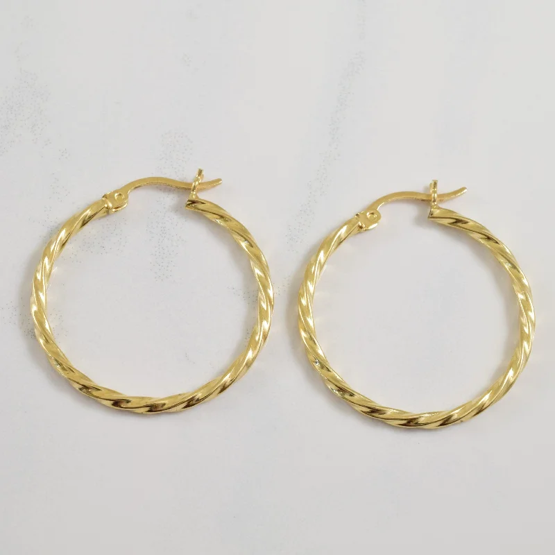 Fashion-Forward Geometric Jewelry For Contemporary Style 10k Yellow Gold Hoop Earrings |