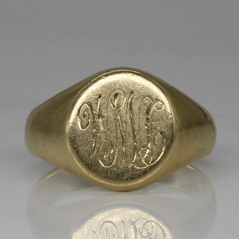 Buy More, Save More – Special Jewelry Discounts 10k Yellow Gold Initial Signet Ring | SZ 10.25 |