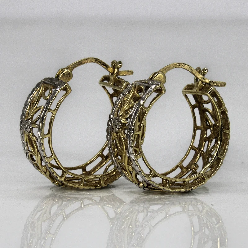 Elevate Your Jewelry Collection With Limited-Time Savings 14k Two Tone Lattice Hoop Earrings | Elevate Your Jewelry Collection With Limited-Time Savings 14k Two Tone Lattice Hoop Earrings |
