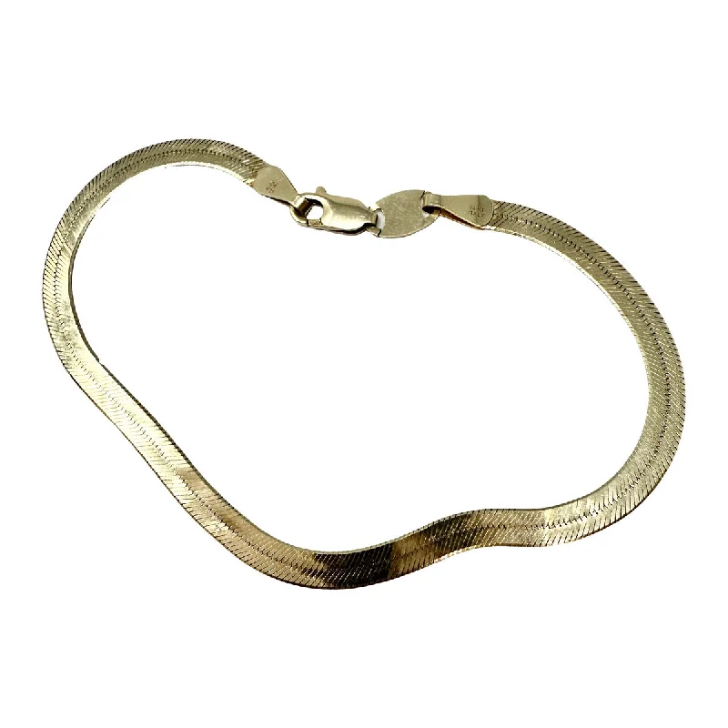 Stunning Jewelry At A Fraction Of The Price 14K Gold Heringbone 7" Bracelet
