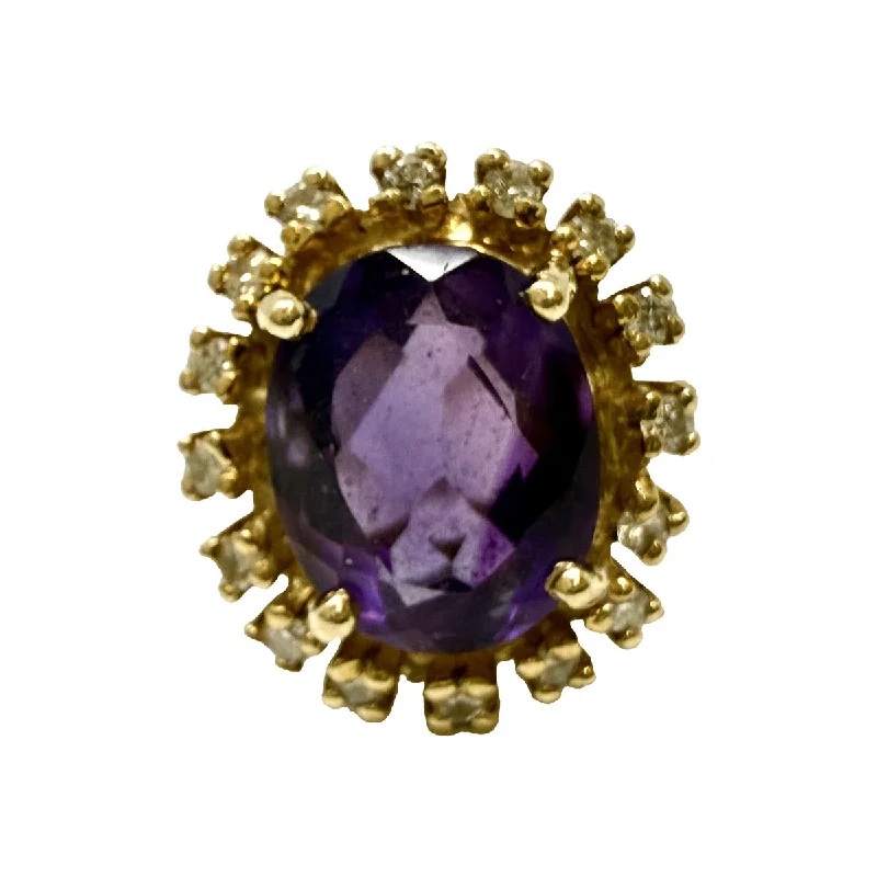 Huge Savings On Timeless Jewelry Collections 14K Gold Ring with Amethyst and Diamond Huge Savings On Timeless Jewelry Collections 14K Gold Ring with Amethyst and Diamond