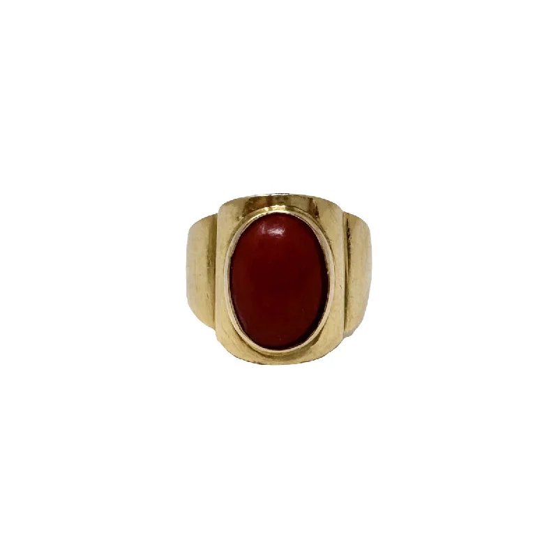 Elevate Your Outfit With Discounted Statement Jewelry 14K Gold Ring with Coral