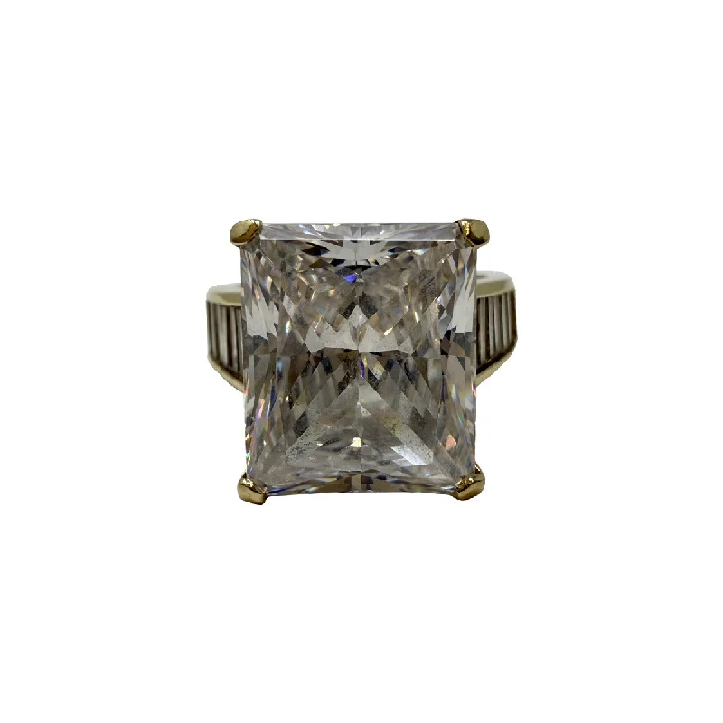 Accessorize For Less – Luxury Jewelry At Affordable Prices 14K Gold Ring with Large Rectangular CZ and 16 Baguette CZ on Shank Accessorize For Less – Luxury Jewelry At Affordable Prices 14K Gold Ring with Large Rectangular CZ and 16 Baguette CZ on Shank