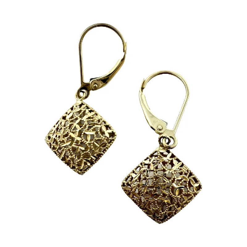 Unmissable Jewelry Sale – Shop Before It's Too Late 14K Gold Square Filigree Dangle Earrings Unmissable Jewelry Sale – Shop Before It's Too Late 14K Gold Square Filigree Dangle Earrings