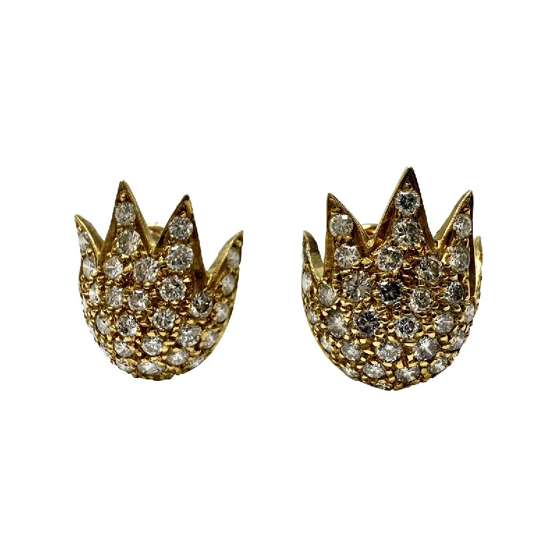 Luxury Jewelry Now At Special Promotional Rates 14K Gold Tulip Shaped Earrings with Diamonds Luxury Jewelry Now At Special Promotional Rates 14K Gold Tulip Shaped Earrings with Diamonds